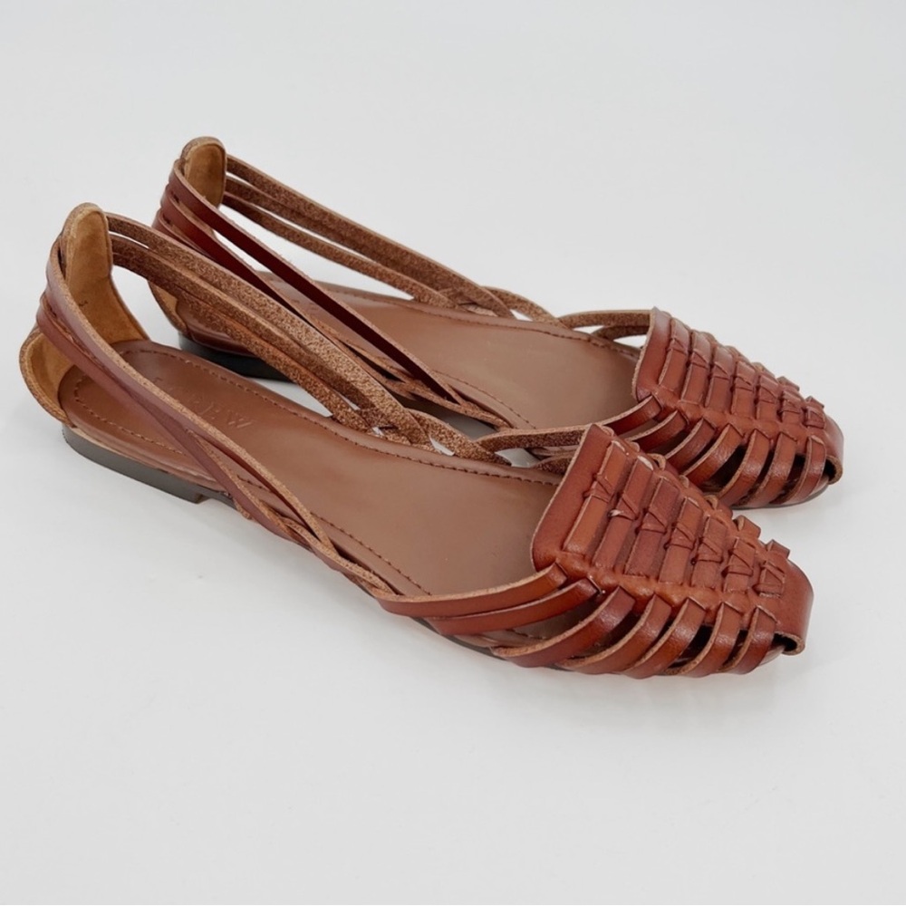 J. Crew Huarache Woven Sandals / Flats - brown leather